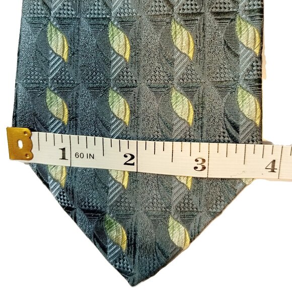 ERMENEGILDO ZEGNA Classic Tie Jacquard Flower Geometric 100% Silk Self-Tipped - Picture 4 of 9